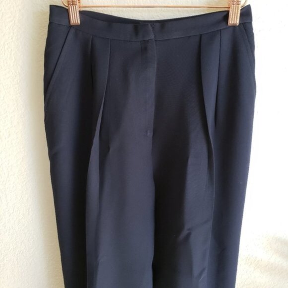 Vintage Francess & Rita Dress Pants Pleated Trousers in Navy size 6 - Picture 2 of 9